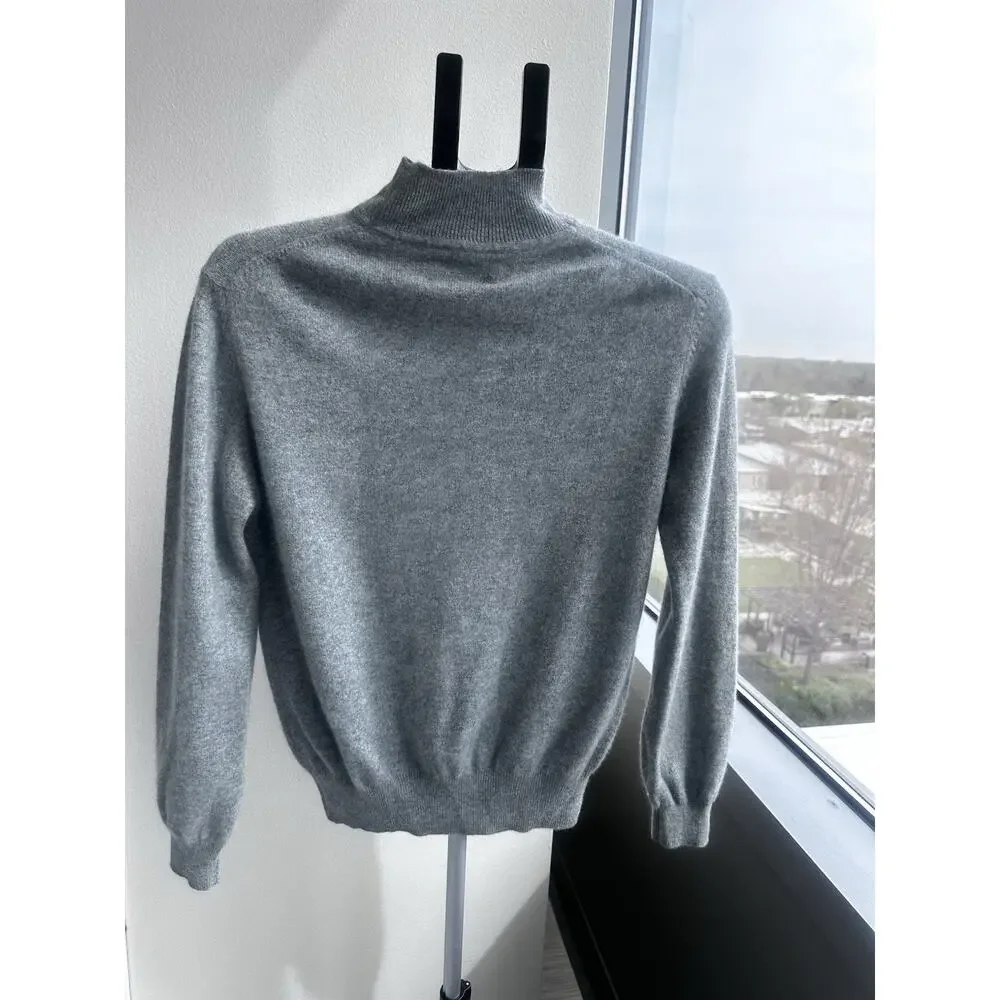 Hunt Club Gray Cashmere Mock Neck Pullover Sweater Men's M Long Sleeve - Picture 3 of 8